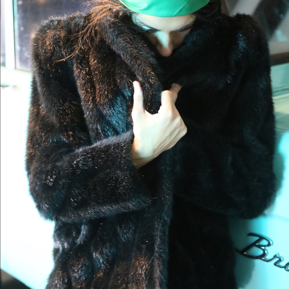 Black faux fur